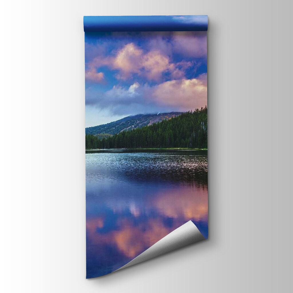 Lake surrounded by trees and mountains Lake surrounded by trees and mountains