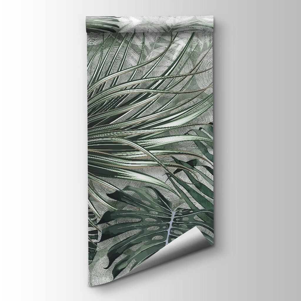 Group of leaves on a white surface