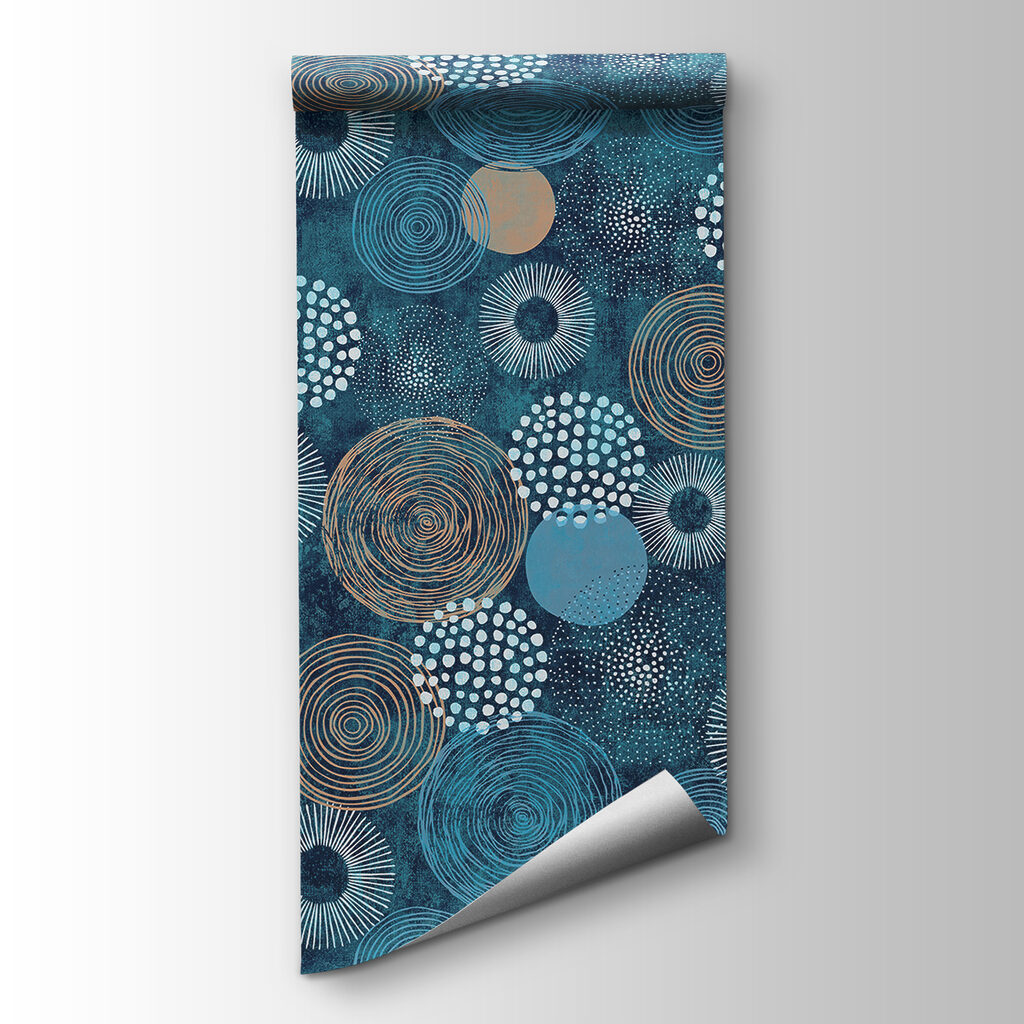 Blue and white pattern with circles