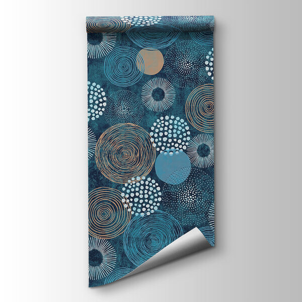 Blue and white pattern with circles