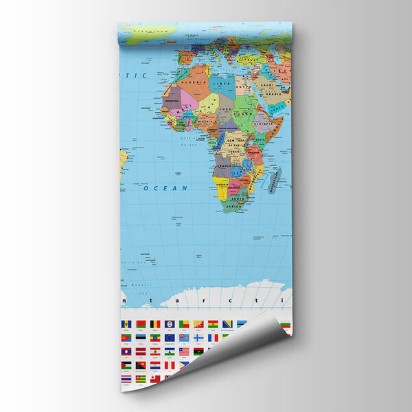 Map of the world with different flags Map of the world with different flags