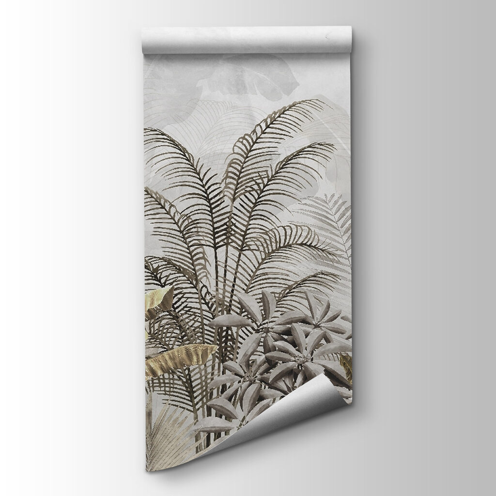 Tropical leaves in soft silhouette