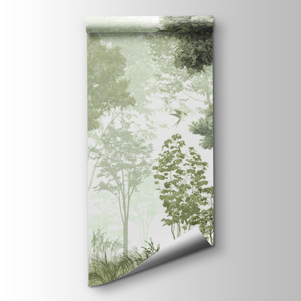A forest with trees and plants