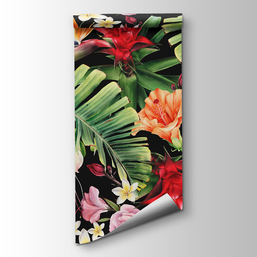 Floral pattern with flowers and leaves