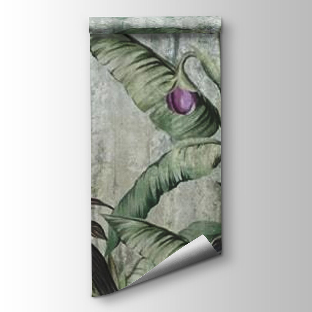 Wallpaper with a banana tree and flowers Wallpaper with a banana tree and flowers