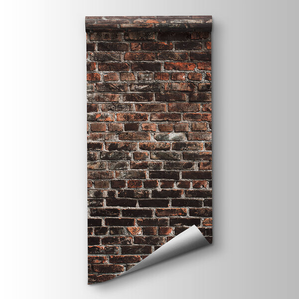 Brick wall with black and red bricks