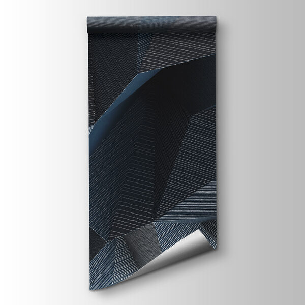 Geometric waves in shades of blue
