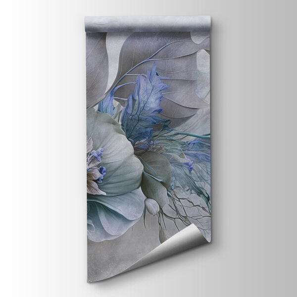 A painting of flowers and leaves A painting of flowers and leaves