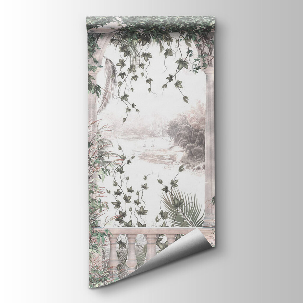 Balcony with a view of a river and trees