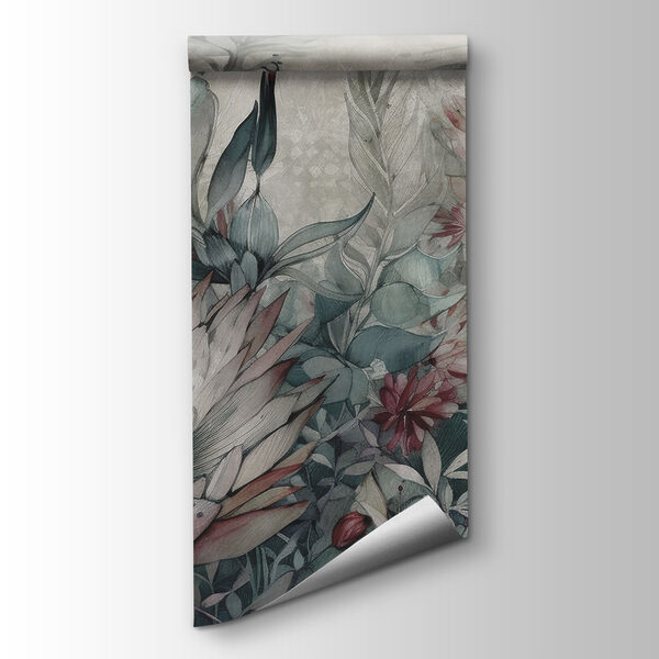 Painting of flowers and leaves