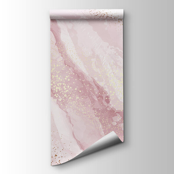 Shimmering blush mountain landscape art