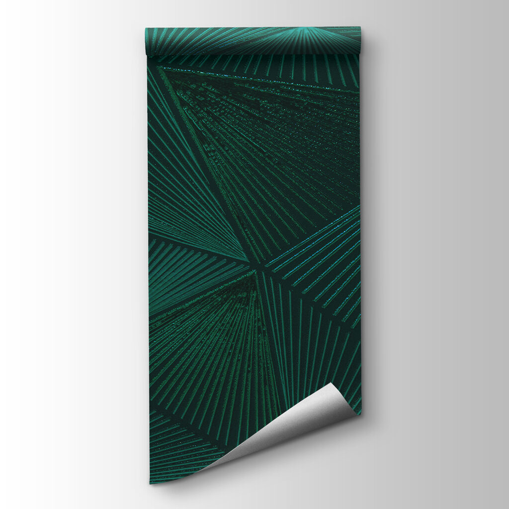 Green triangle pattern on a green surface