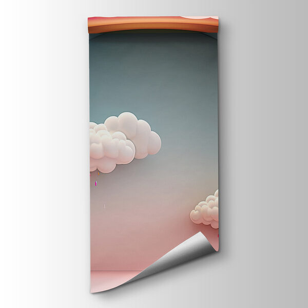 Rainbow and clouds in a room