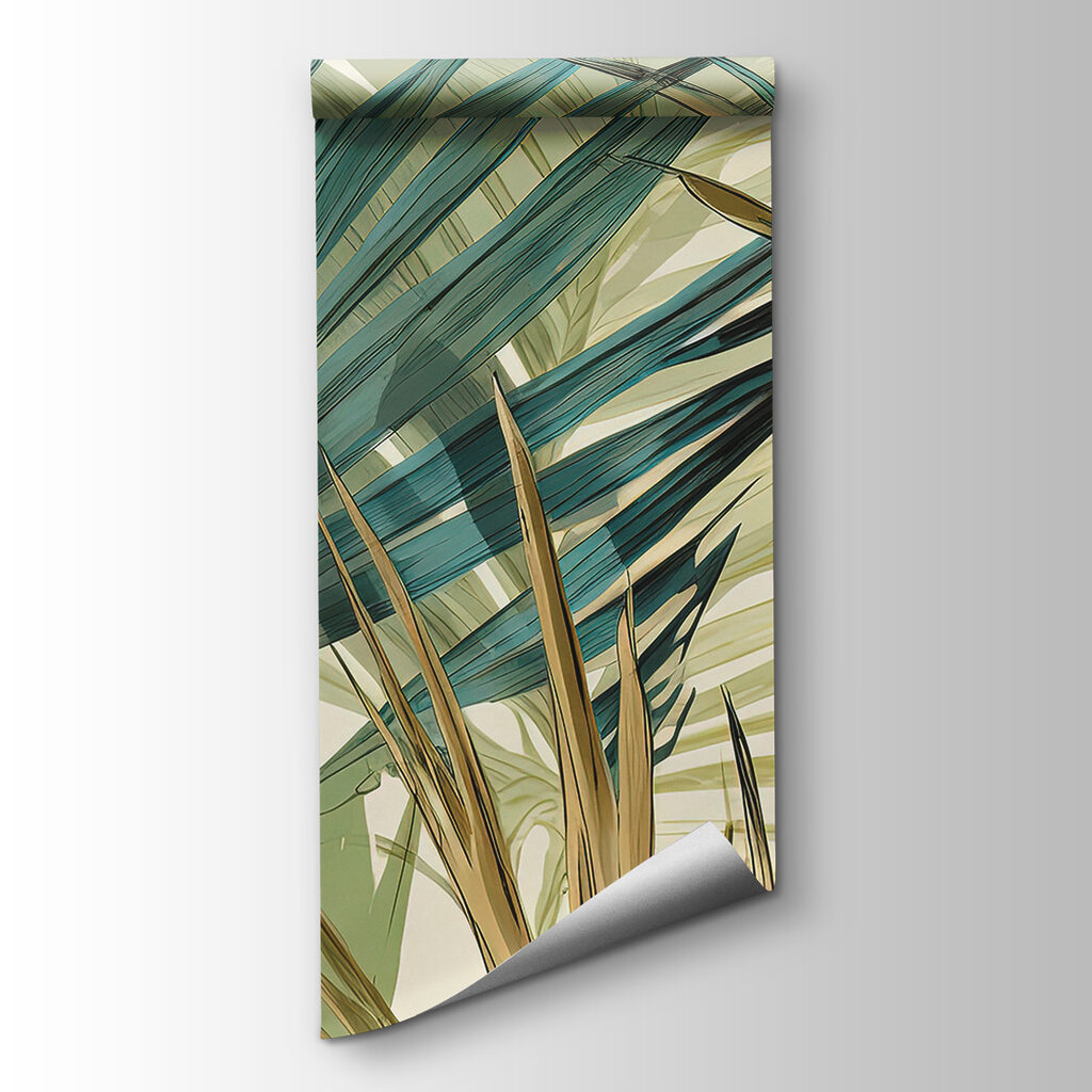 Tropical leaves in soft hues