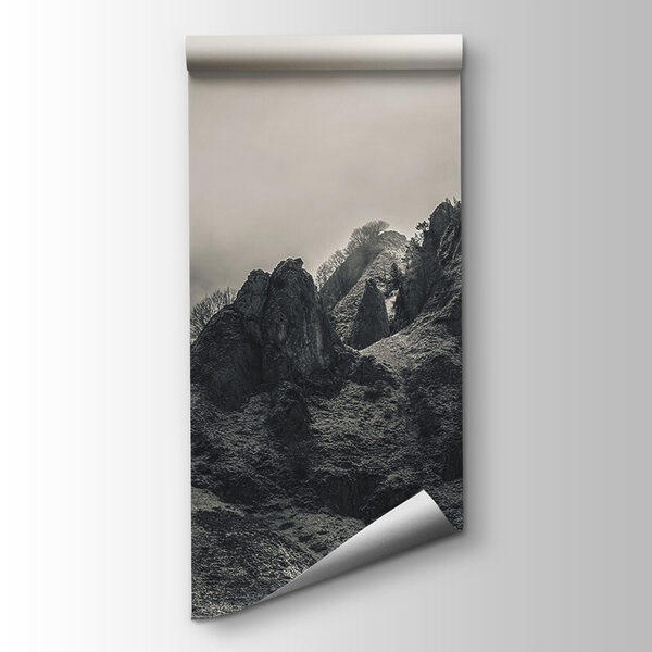 Mountain with fog and clouds Mountain with fog and clouds