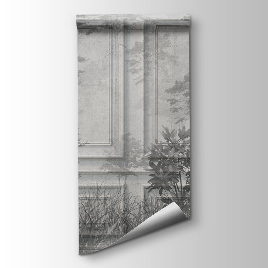 Wall with trees and grass Wall with trees and grass