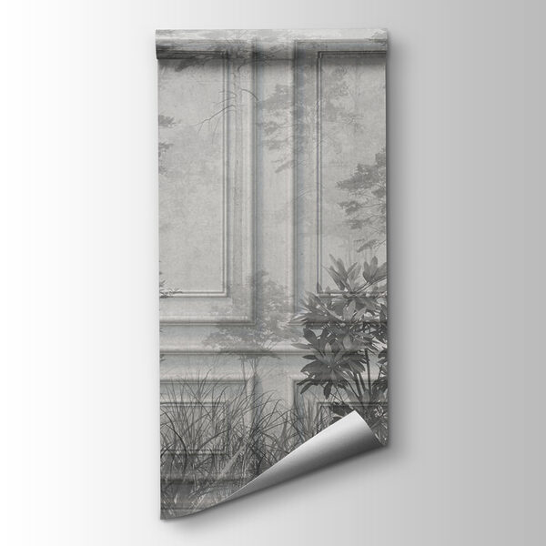 Wall with trees and grass Wall with trees and grass