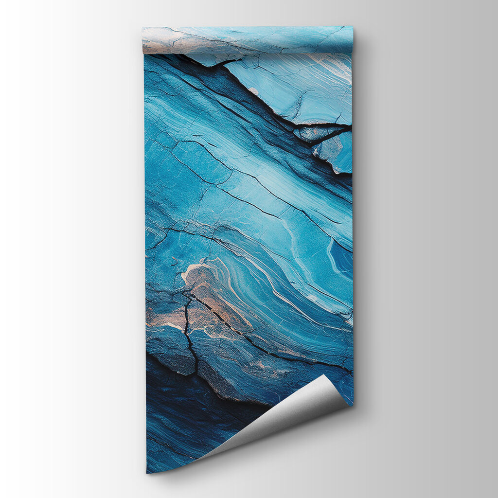 Abstract blue rock formations and textures