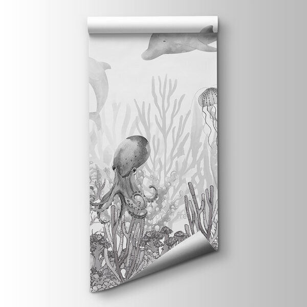 A sea life with fish and jellyfish A sea life with fish and jellyfish