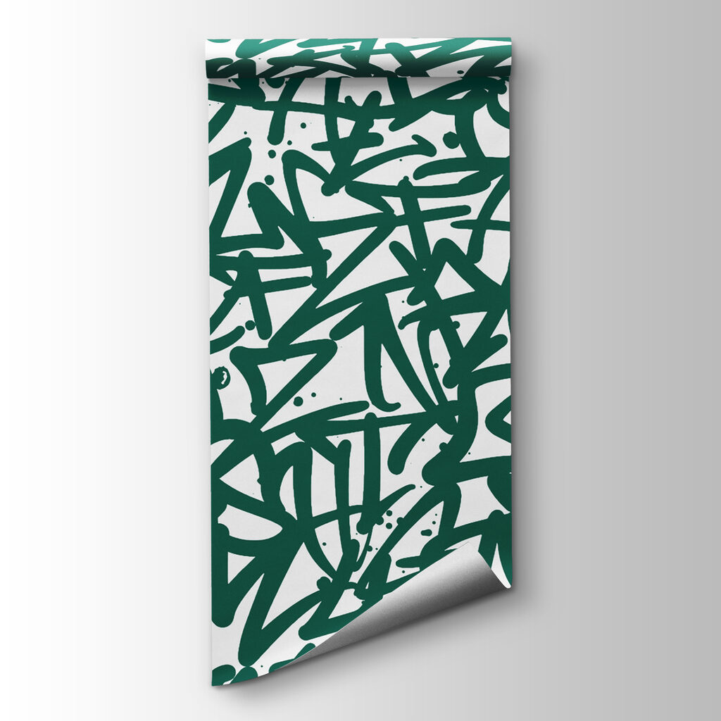 Pattern of green letters