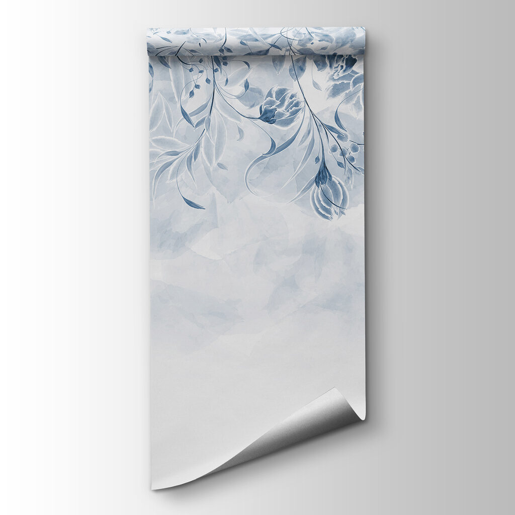 A blue and white floral design
