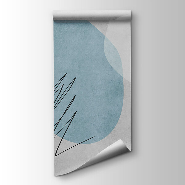 A blue and white abstract art