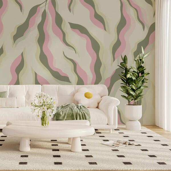 Patrón de hojas sobre fondo claro