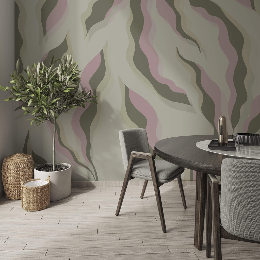 Patrón de hojas sobre fondo claro