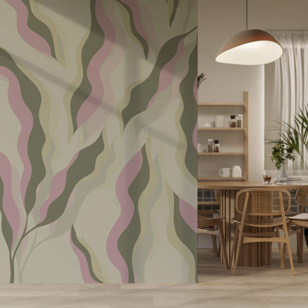 Patrón de hojas sobre fondo claro