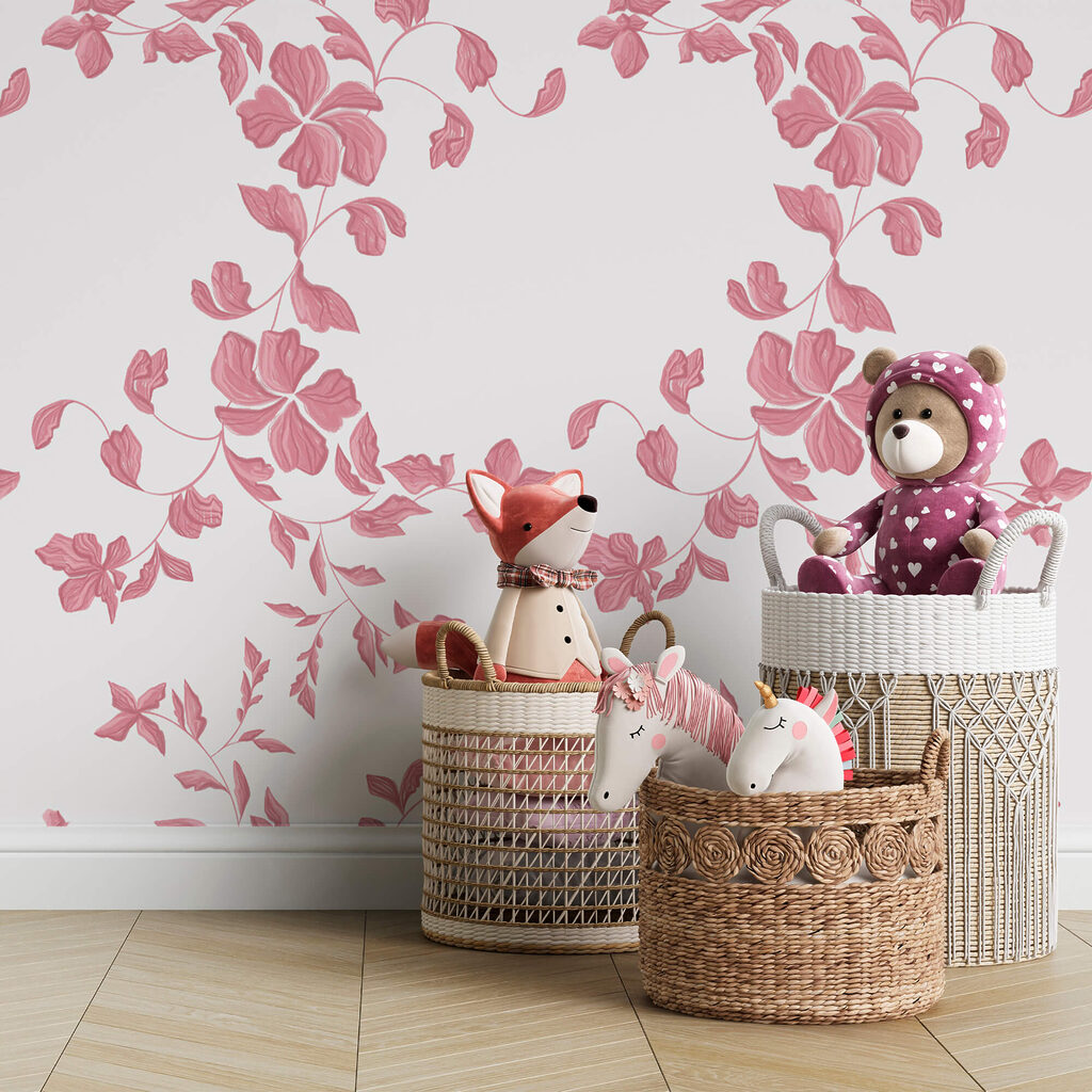 Patrón de flores rosas