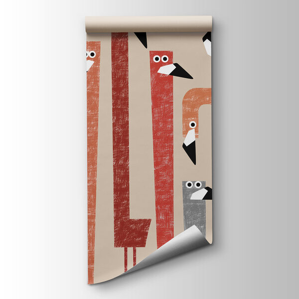 Group of birds with different colored shapes