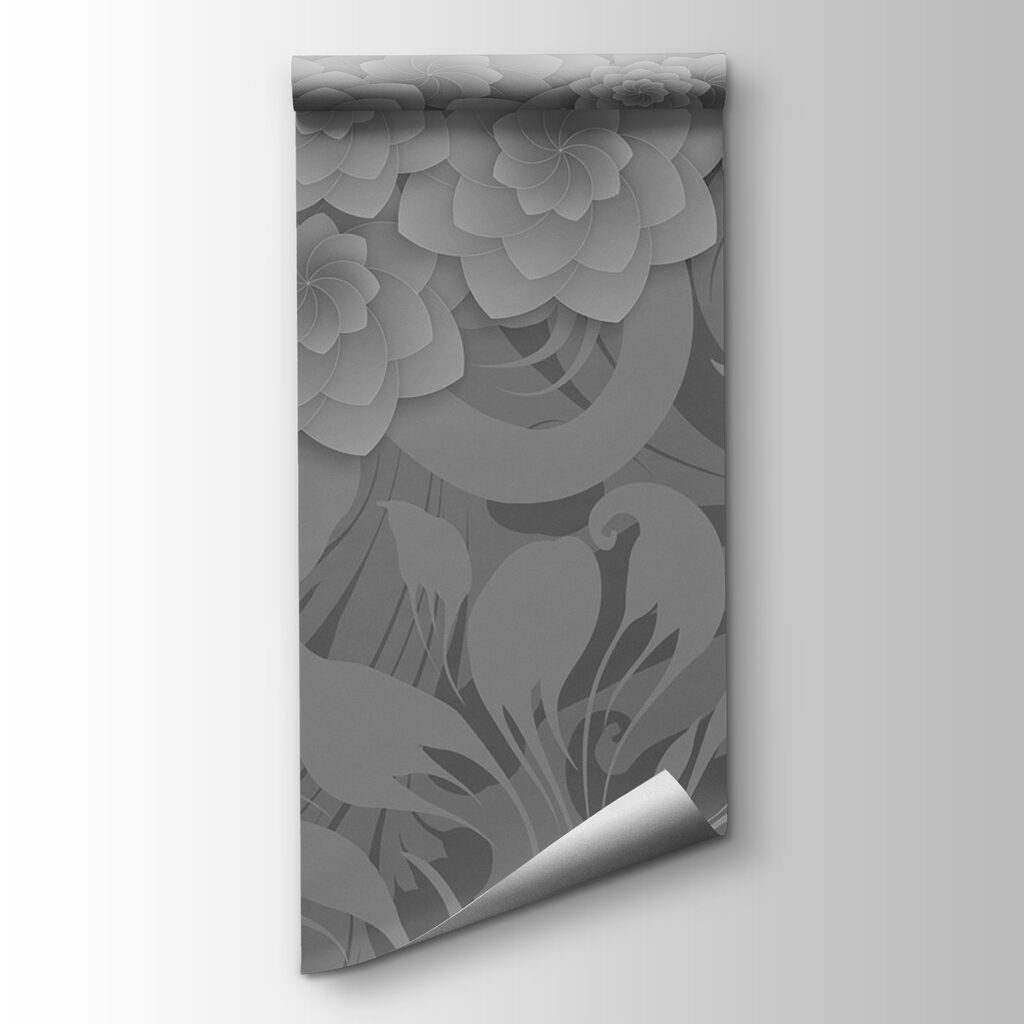 Grey and white floral design