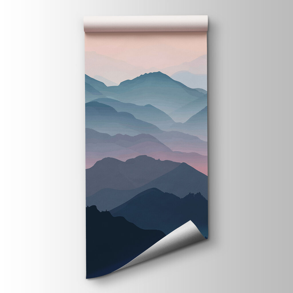 Landscape of mountains with fog