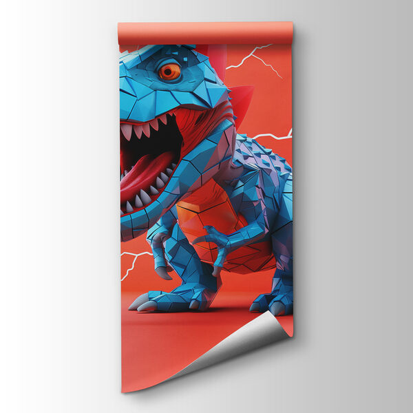 Blue dinosaur with lightning coming out of it