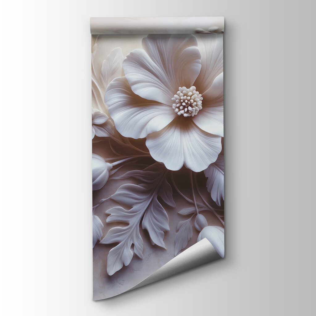 White flower and leaves White flower and leaves