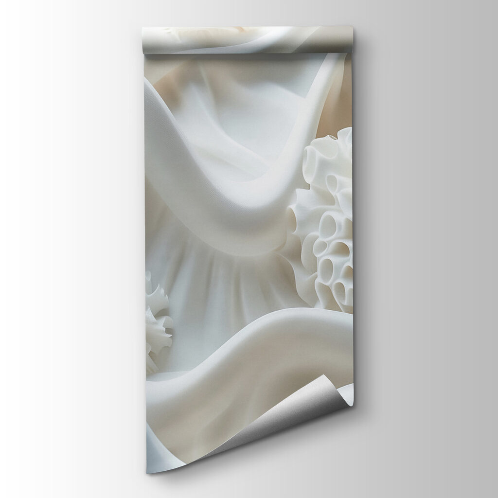 White fabric with white balls