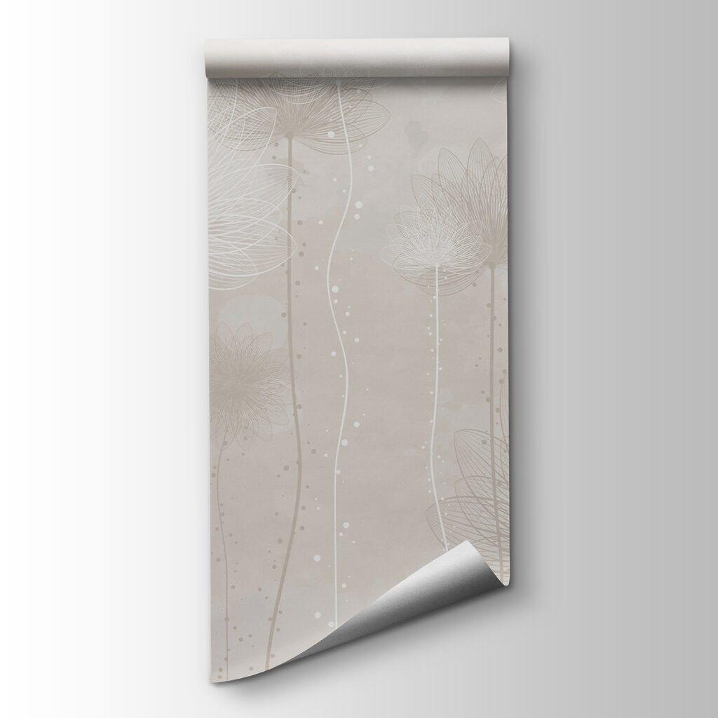 White flowers on a gray background
