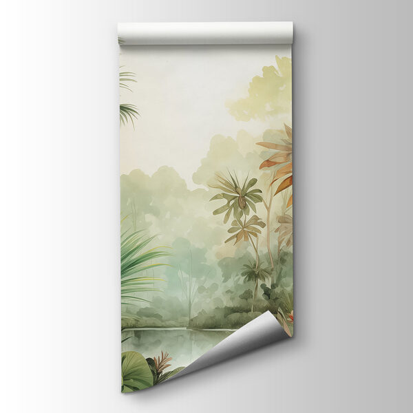 Watercolor painting of a forest