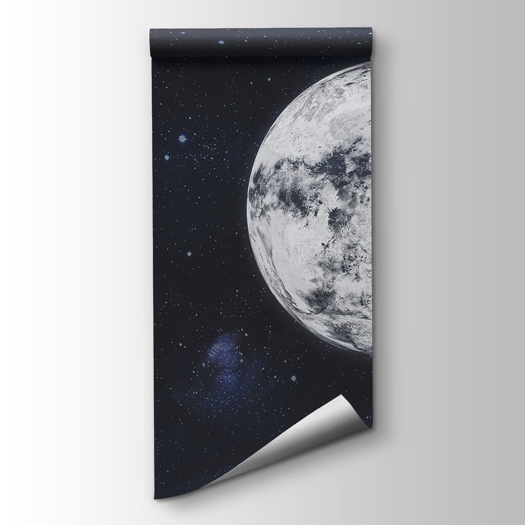 Moon in space with stars Moon in space with stars