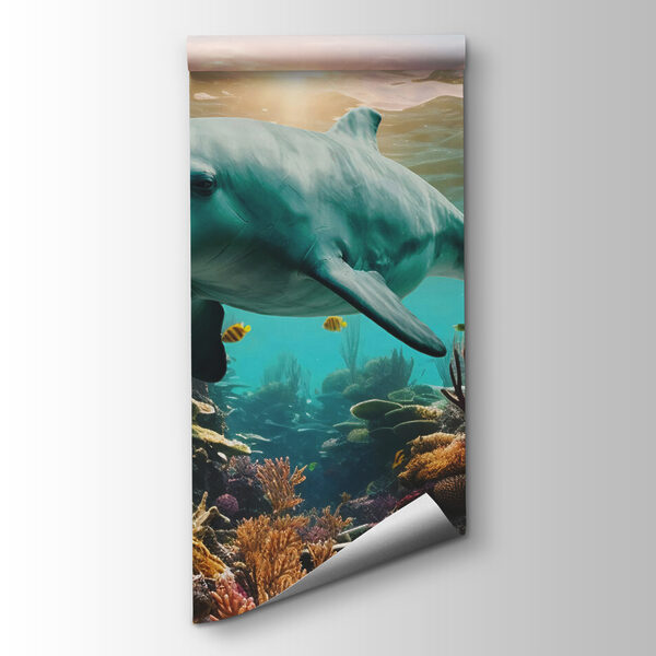 Dolphin swimming in the ocean Dolphin swimming in the ocean