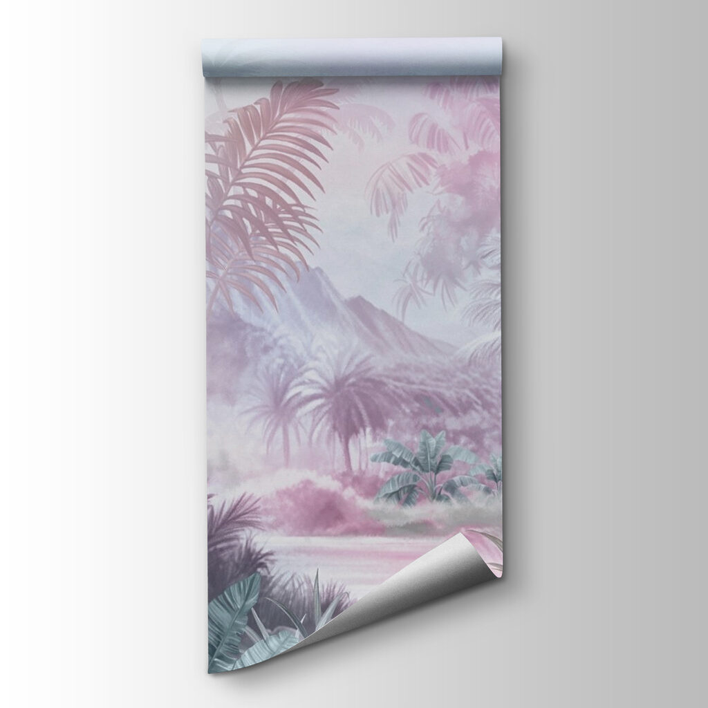 Painting of a forest with palm trees