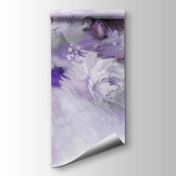 Painting of flowers and feathers