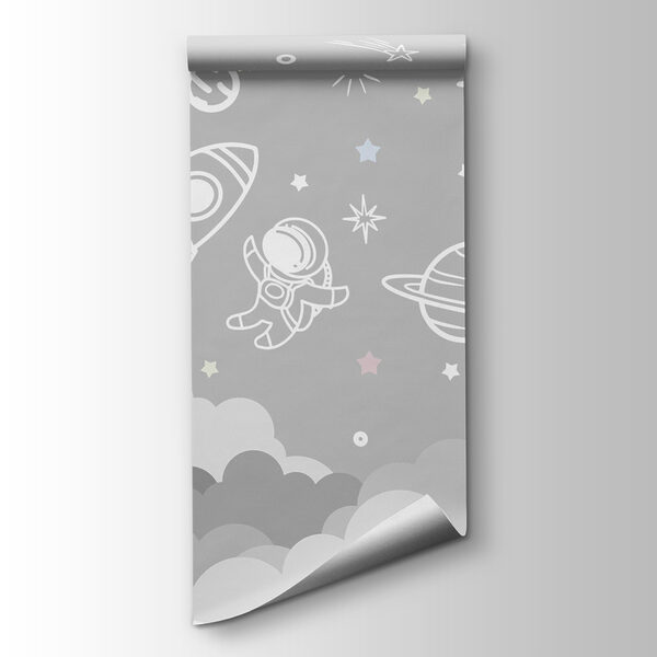 Space scene with clouds and stars