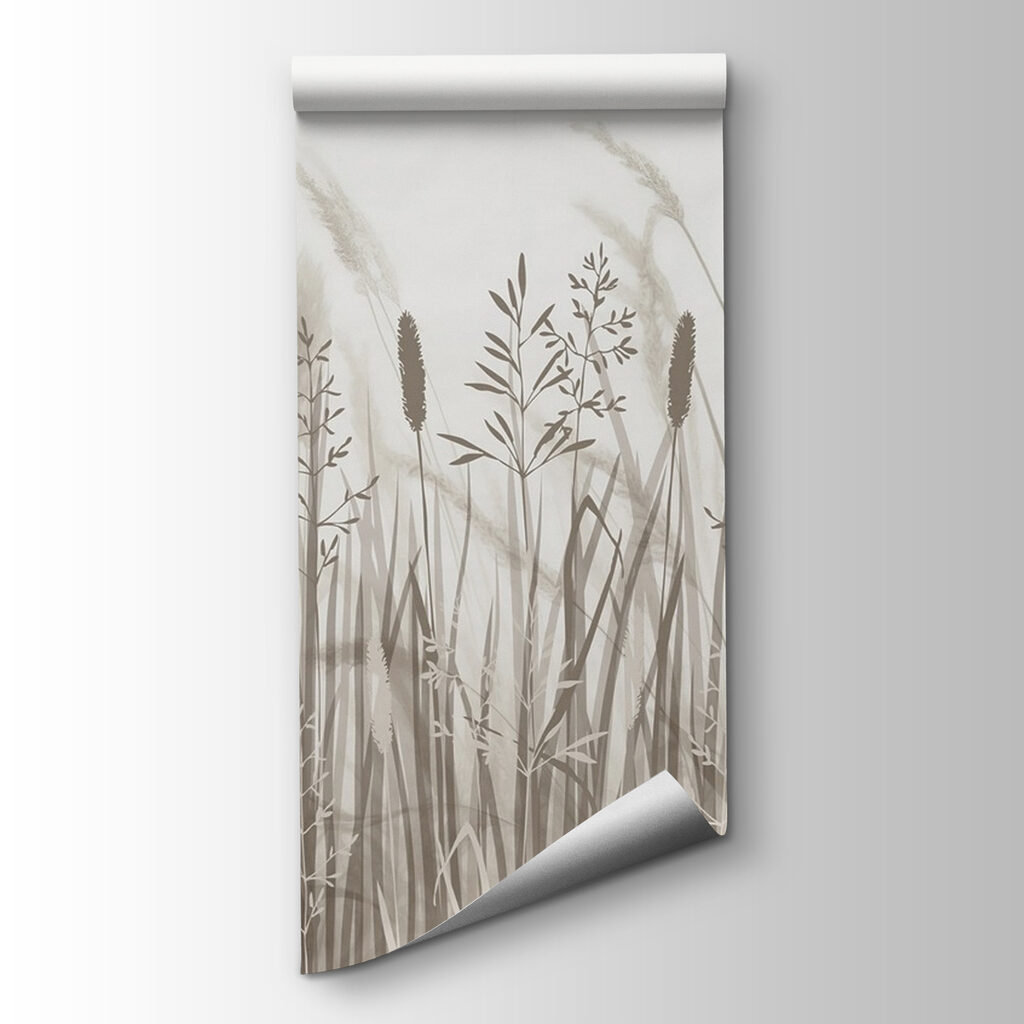 Field of grass with birds flying