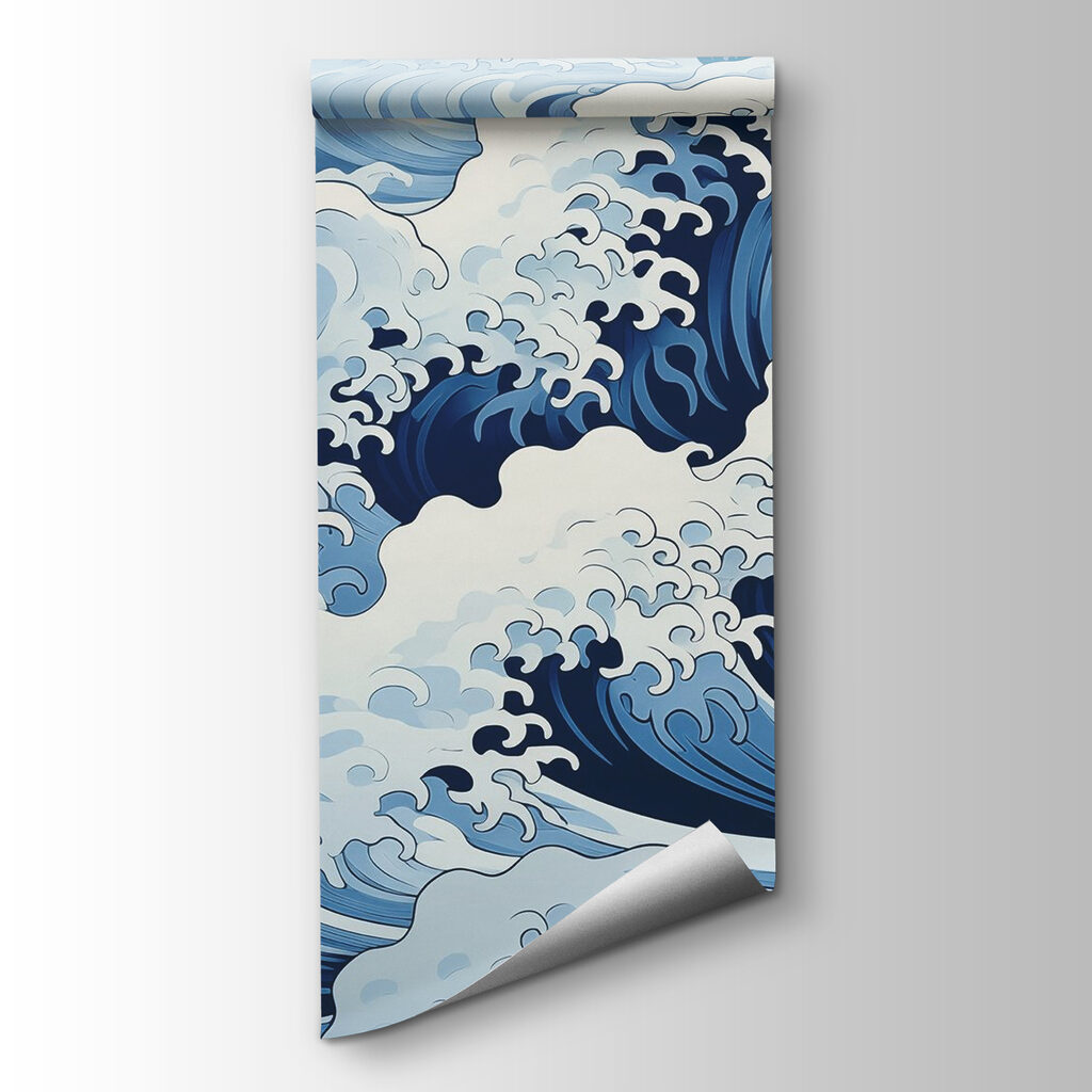 Blue and white wave pattern