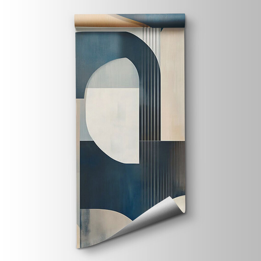 Colorful art piece with curved shapes Colorful art piece with curved shapes