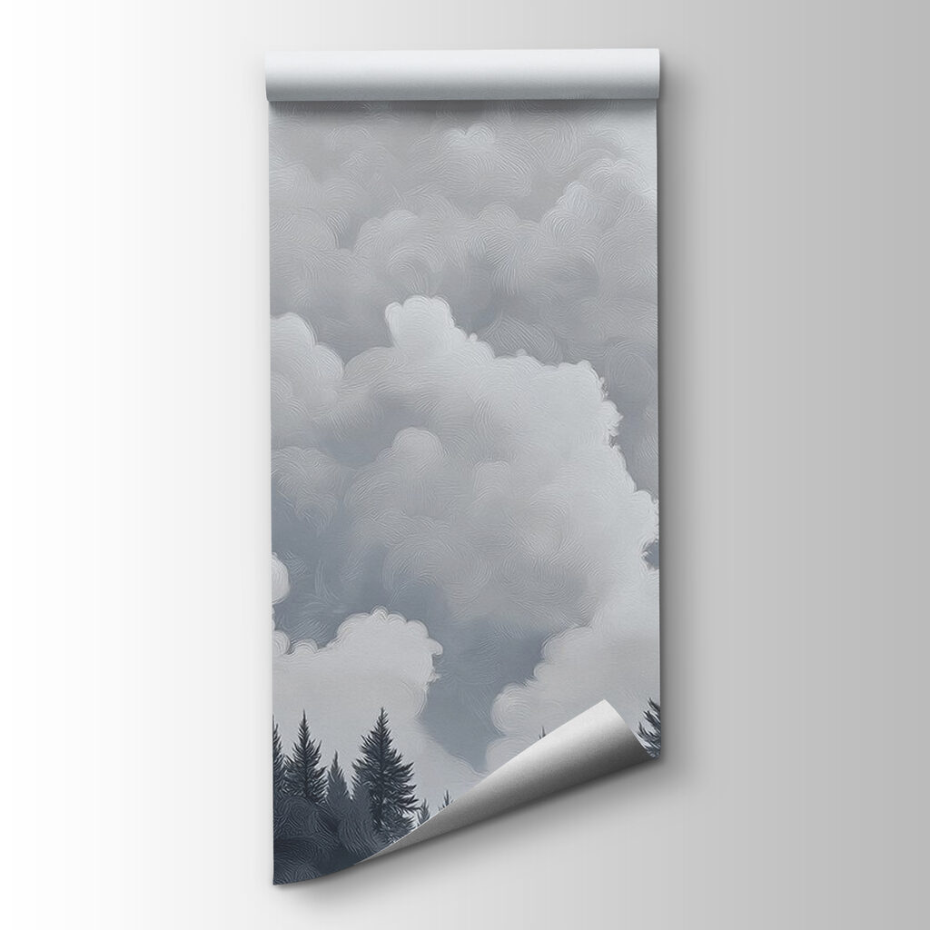 Group of trees and clouds