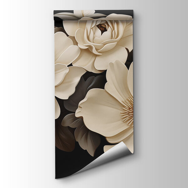 Group of white flowers with brown leaves Group of white flowers with brown leaves