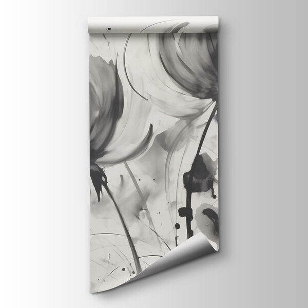 Painting of flowers on a white surface Painting of flowers on a white surface