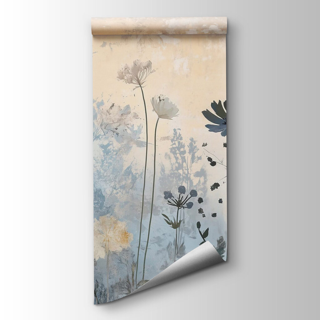 Painting of flowers on a wall Painting of flowers on a wall